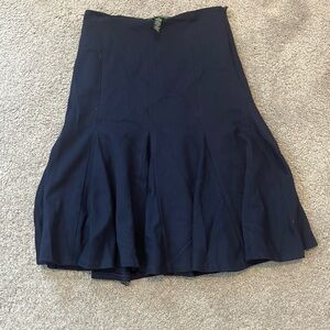 Ralph Lauren size 2 Navy Flared Women's Skirt midi length
